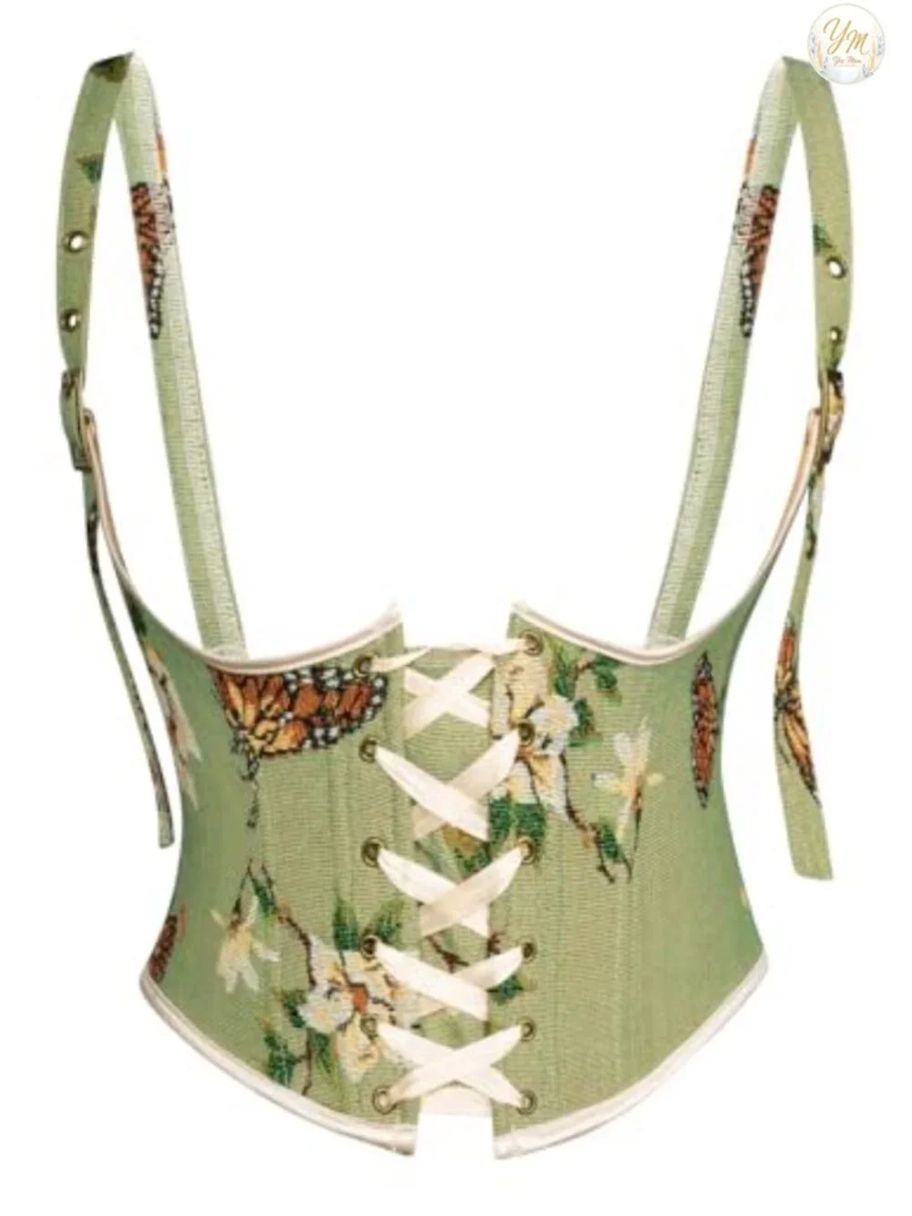 Floral Renaissance Underbust Corset Belt Women Lace-up Boned Waist Cincher